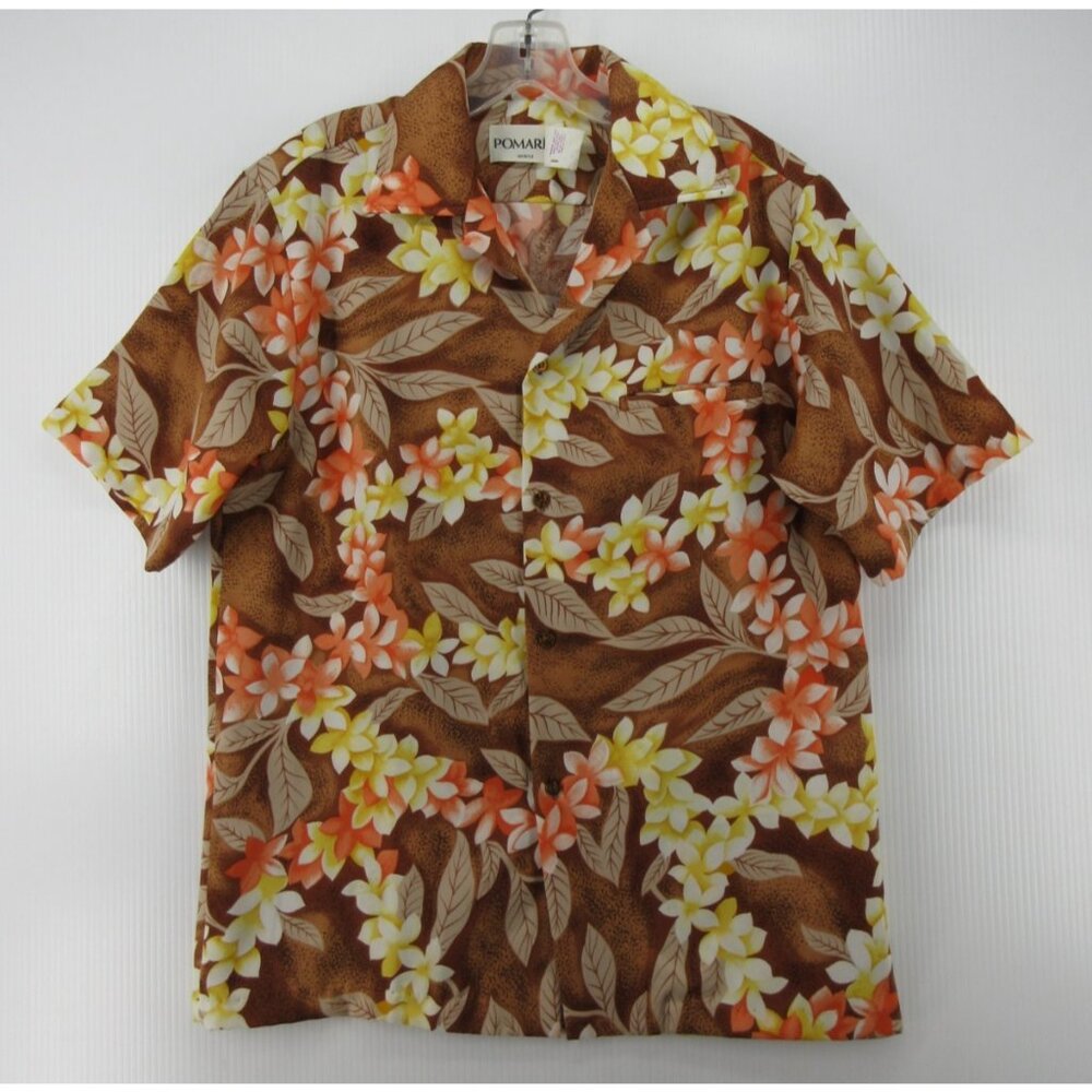 VINTAGE Pomare Shirt Medium Hawaiian Camp Floral 60s 70s Aloha USA